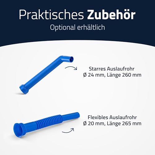 Foto von hünersdorff 817500 Wasserkanister ECO mit festmontiertem Ablasshahn / Wasserauslauf, 12 L (mit Hahn), Weiß