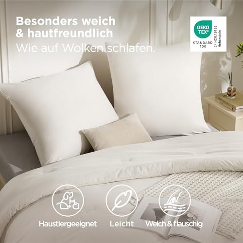 BEDSURE Bettdecken-Set ohne Bezug 240x220 - Bettdecke mit Kissenbezug 80x80 – Ansicht 2