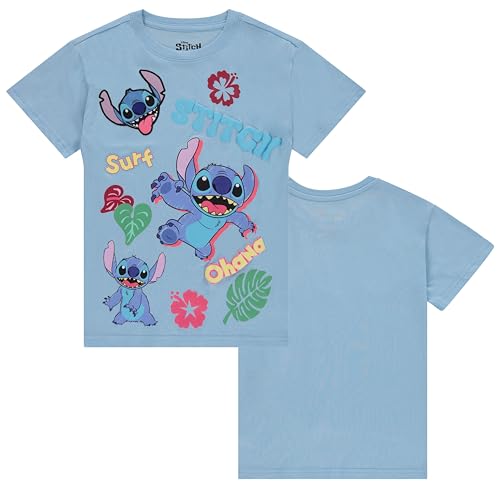 Image of Disney Lilo and Stitch Girls Short Sleeve T-Shirt- Stitch Girls Tee Sizes 4-16