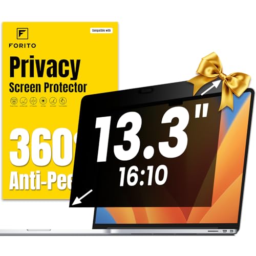 Image of F FORITO 13.3 inch 16:10 360 Laptop Privacy Screen Protector, Anti Peeping and Anti-Glare Laptop Privacy Screen, Reduce Eye Strain and Eye Protection