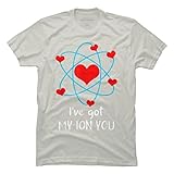 Design By Humans Valentines Day Science Chemistry Tee Mens Silver Cream 2XL