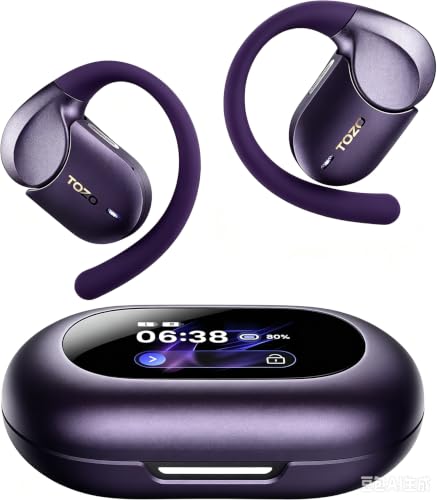 Image of TOZO Open X2 Pro AI Smart Open Ear Earbuds, LCD Digital Screen Stereo Sound