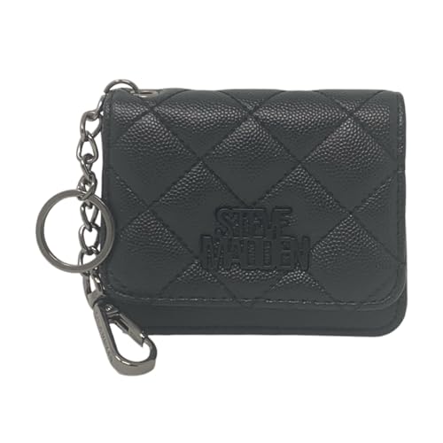 Steve Madden Bwren Flap Wallet with Keyring (Black)