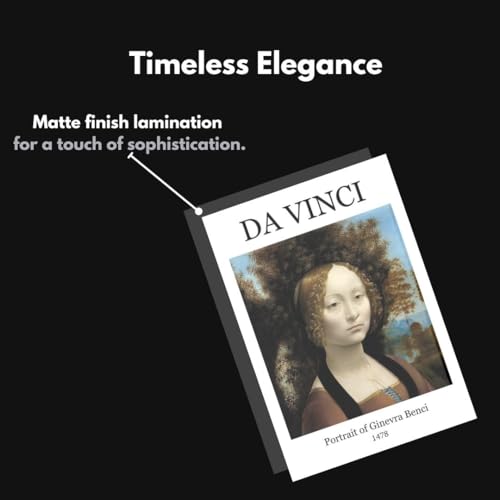 Image of Leonardo Da Vinci Poster | Leonardo Da Vinci Paintings Polaroids | Aesthetic 15 Mini Posters (8.6 x 6 cm) | Posters of Da Vinci's Mona Lisa, Lady with an Ermine, Vitruvian Man and more | Da Vinci Poster