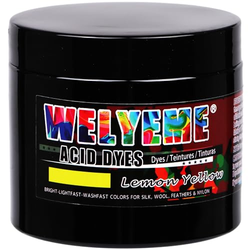 WELYEME Acid Dye - Yellow - 8 Oz. Vibrant Acid Dye for Silk, Wool, Nylons, and Feathers