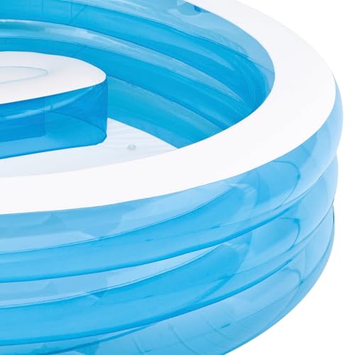 Intex Piscina hinchable redonda con respaldo, 229x218x79 cm, 590 litros, 2 cámaras de aire, 2 portabebidas, Tapón de desagüe, Vinilo resistente, Parche de reparación, +3 años, Diversión verano (57190)
