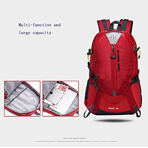 Mochila ligera deportiva Zhimei 40L para senderismo rojo miniatura 5