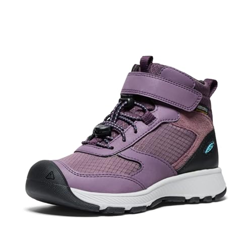 KEEN - KEEN Skua Mid Bottes de randonnée imperméables unisexes pour enfant, Prune noire parfaite, 8 UK Child