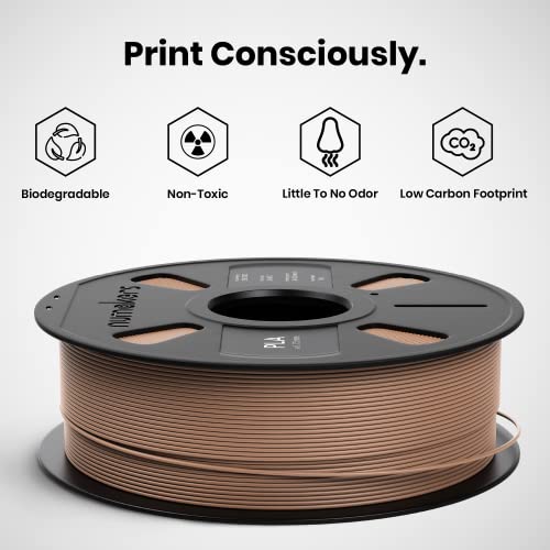 Image of NUMAKERS PLA+ 3D Printer Filament, 1.75mm, Dimensional Accuracy + /- 0.03 mm, 1 kg Spool (2.2 lbs), Compatible with Most FDM Printers (Beige Brown)