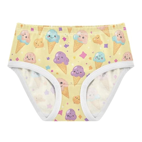 ZZKKO Colorful Ice Cream Cute Girls Underwear Toddler Panties for Girls Comfort Brief Size 2-8T