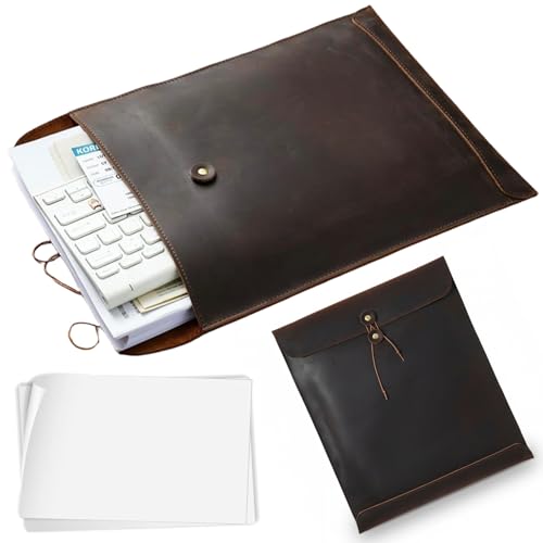 Organisateur de fichiers A4 en cuir authentique et finitions vintage