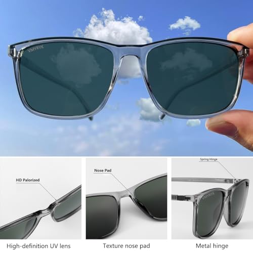 Sunglasses Men Polarized Sunglasses for Mens Womens Retro Lens for Driving Fishing UV400 Protection light For Sport4