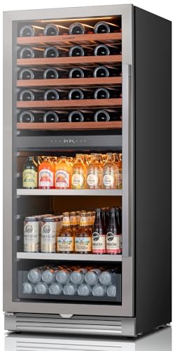 Image of Ca'Lefort 24 Inch Wine & Beverage Center - 112 Can & 40 Bottle | 55-Inch Tall Wine Cellar, Quiet Inverter Compressor, Precise 40-65F Temperature Control, Glide-Out Shelves & Storage Drawer