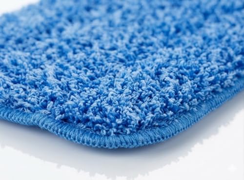 Image of Microfiber Dry Mop Refill 24 Inch with Check Duster Cloth Free - Reusable Heavy Duty Floor Dust Cleaning Pad (Blue)