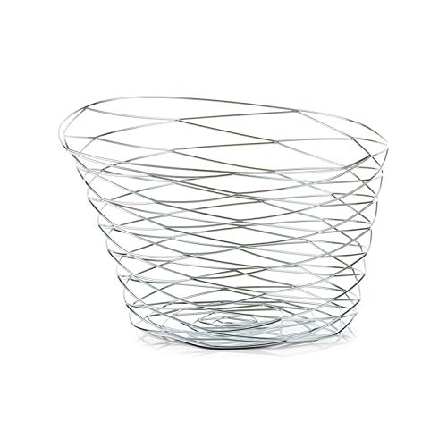 Zeller 27321 Cesta per il pane con sacco, 33 x 24 x 13, cromo e tela