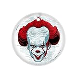 IT Chapter 2 – Pennywise – Come Home - 3.5” Starfire Prints Glass Art - Circle Glass Art - Ideal for Gifting and Collecting