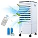 Produktbild Klimaanlage Mit Fernsteuerung Ohne Abluftschlauch Mobil Klimagerät Leise Wasserkühlung 3in1 Air Cooler Luftkühler Ventilator 80W 2 Eisboxen Für Wohnung Zimmer