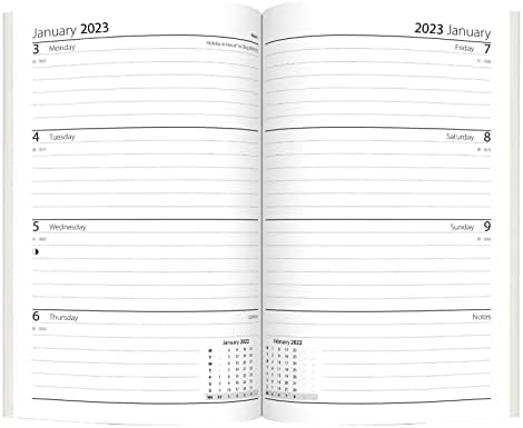 2023 Diary A5 Week To View Hardback & Casebound Diary Family Organiser Planner Embossed and Stitched Panel 1x Sent Randomly
