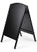 Black A-Frame Chalkboard Sidewalk Sign for Wet Erase and Traditional Stick Chalk, 21" x 34" Boards Slide Out for Easy Updating