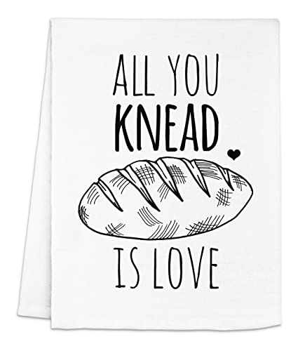 Comparison: Best Gifts For Bread Makers 4 Moonlight Makers, All You Knead Is Love, Flour Sack Kitchen Towel, Sweet Housewarming Gift, Funny Dish Towel, Farmhouse Kitchen Décor, (White)