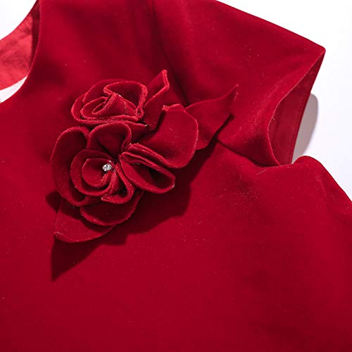 Pettigirl Toddler Girls Vintage Red Short Sleeve Dresses Birthday Wedding Party Pretty Fancy Casual Clothing3