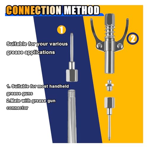 Image of Grease Gun Needle Tip, Narrow Grease Needle Nozzle Adapter with 1 /8 Inch NPT Threads, Hardened Steel Grease Gun Fitting, Needle Nose Grease Dispenser for Lubricating & Hydraulic Fittings (1 Pack)