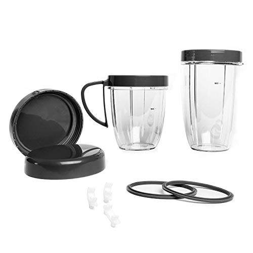 REFURBISHHOUSE Premium Accessory Kit, Cup and resealable Lid and Gasket and Shock Pad and Jar Ring, Spare Replacement Part kit, 11-Piece Set Replacement Parts for NutriBullet 600W/900W Version