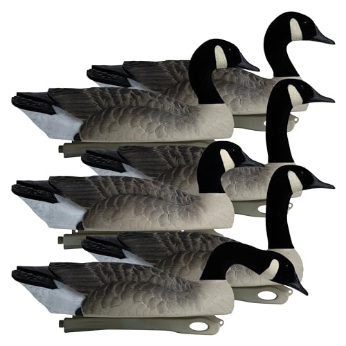Hardcore Waterfowl Rugged Series Canada Goose Floaters Touchdown Decoys - Flocked Head 6 Pack