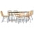 AGANS Enhance Outdoor Dining with 7 Piece Rattan Patio Dining Set, Durable Powder-Coated Frame, Stylish Black Finish
