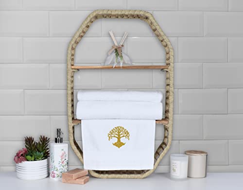 Voya Solutions Embroidered Luxury Turkish Cotton 3 Piece Towel Set - 1 Bath Towel, 1 Hand Towel, 1 Washcloth For Bathroom, College Dorm, Kitchen, Shower, Pool, Hotel, Gym & Spa #TOP5