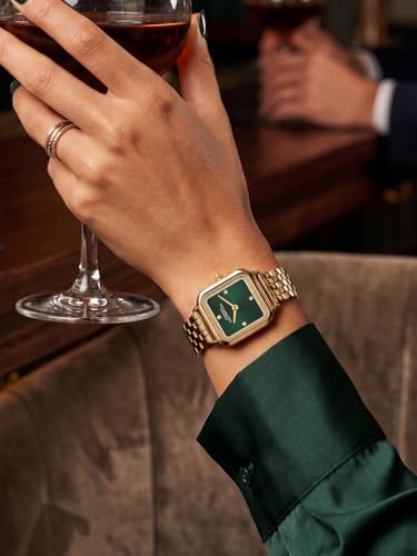 Image of French Connection Bijou Carre | Analog Display | Green Sunray Dial | Stainless Steel Strap | Watch for Women - FCN0217NGM