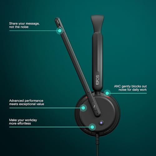 Image of EPOS Impact 400 - On-Ear Wired Headset with Hybrid ANC and USB-C /USB-A - Teams Certified for Clear, Professional Calls