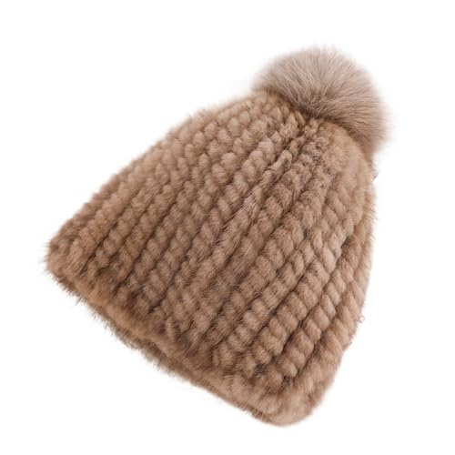 Bonnets tricotés d'hiver femme avec pompons casquettes épaisses et chaudes