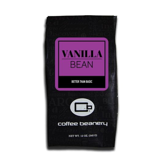 Vanilla Bean Flavored Coffee, Specialty Arabica Coffee, Medium Roast, 12 ounce, Whole Bean