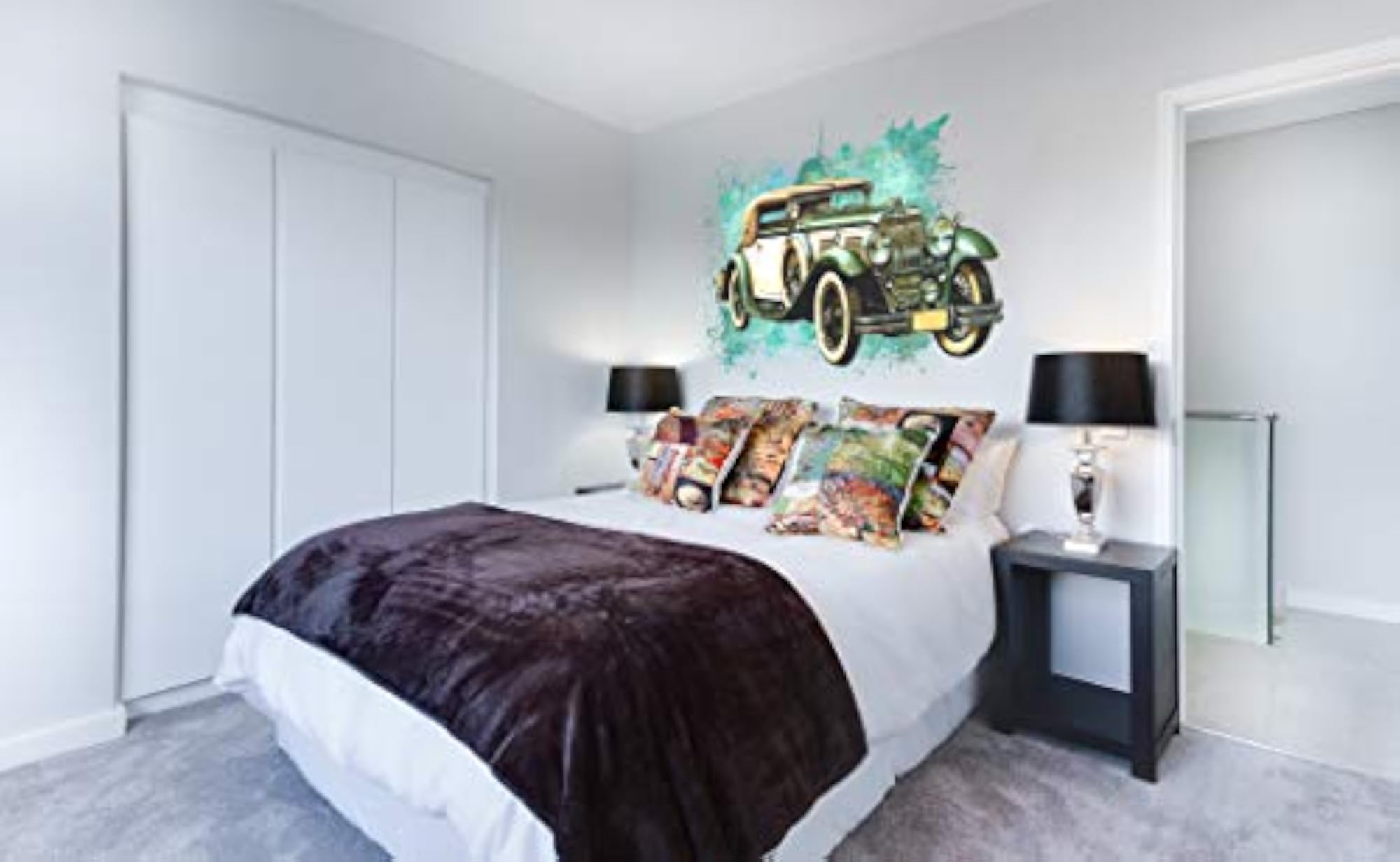 Vinyl Vehicles Wall Sticker, Blue Green