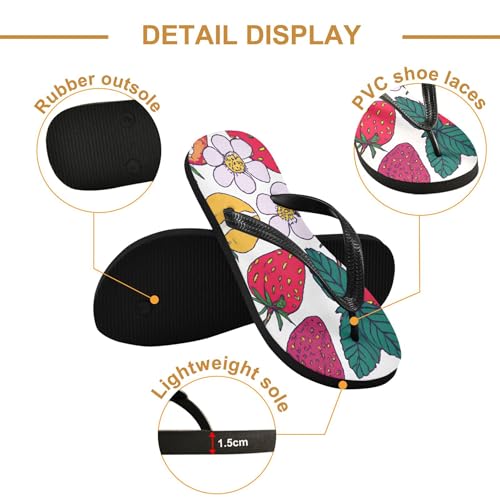 Burbuja Fruits Painting Flip Flops for Women Men, Soft Thong Sandals Rubber Slippers for Pool Beach Essentials3
