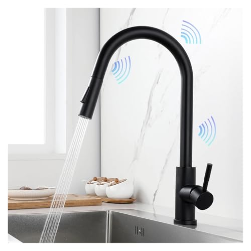 Grifo táctil de cocina KH-1015 negro con sensor monomando giratorio G3/8 7