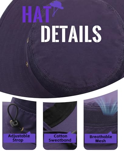 Image of Home Prefer UPF 50+ Men's Sun Hat Wide Brim Bucket Hat UV Protection Hat for Mens Womens Beach Safari Gardening Golf Fishing