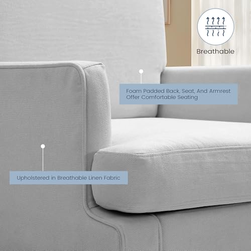 Sillón comodo tapizado Gris estructura madera miniatura 3