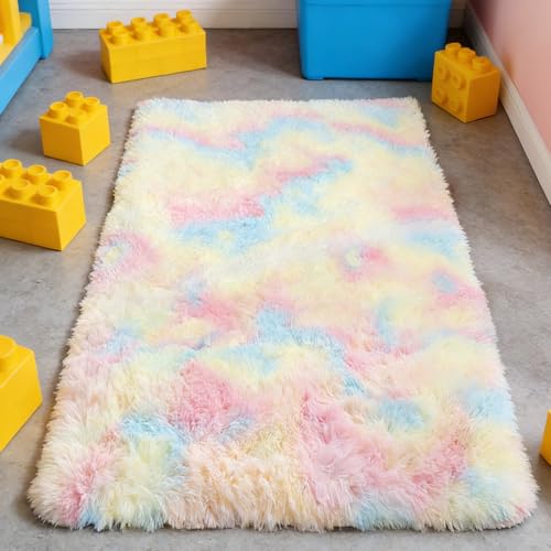 Tapis de salon lavable et antidérapant épais 155x240 cm multicolore moelleux