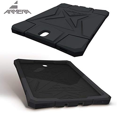 Armera Samsung Galaxy Tab S3 9.7 Case (SM-T820), High Impact Resistant Slim Heavy Duty Anti Slip Light Weight Kids Friendly Shockproof Protective Rugged Silicone Cover (Diamond - Black)