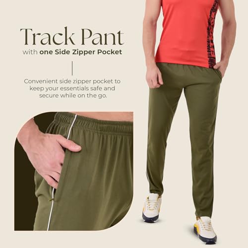 Image of Cotton Track Pant for Men | Lower for Man | Comfortable Lower Men with Zip Pocket for Gym, Sports & Casual Wear