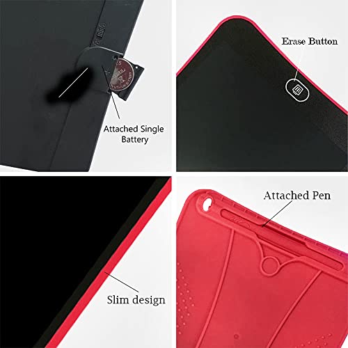 Image of SYGA LCD Writing Pad, 15 inch Kids Doodle & Scribble Boards Erasable Writing Tablet for Kids Adults, Red