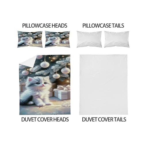 Housse de couette sapin de noël microfibre sans repassage parure 200x200