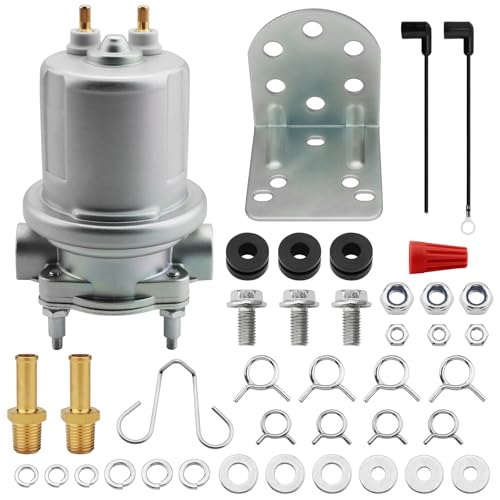 P4070 Universal Electric Fuel Pump In-Line Rotary Vane Pump Fit For Passenger Car Fleet Industrial & Recreational Vehicles Automotive Replacement 12V 4-6PSI 50GPH 1/4-18 NPSF Inlet & Outlet