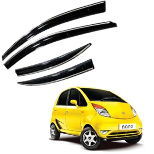 Image of CAR SAAZ Chrome Line Door Visor for Nano(Set of 4Pcs) | Rain Guard | Wind Deflector