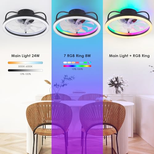 Mpayel Low Profile Ceiling Fan Black thumbnail 3