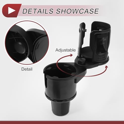 Portavasos para vehículo giratorio 360° 2 en 1 ABS negro miniatura 4