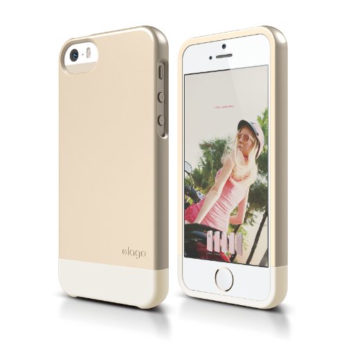 iPhone SE case, elago® [Glide-Limited][Champagne Gold/Coconut] - [Mix and Match][Premium Armor][True Fit] - for iPhone SE/5/5S