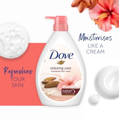 Dove Relaxing Almond Cream Body Wash with Hibiscus Pump Bottle, Soft & Sweet Scent, Moisturizing Shower Gel with Naturally Derived Ingredients,... - Image 6